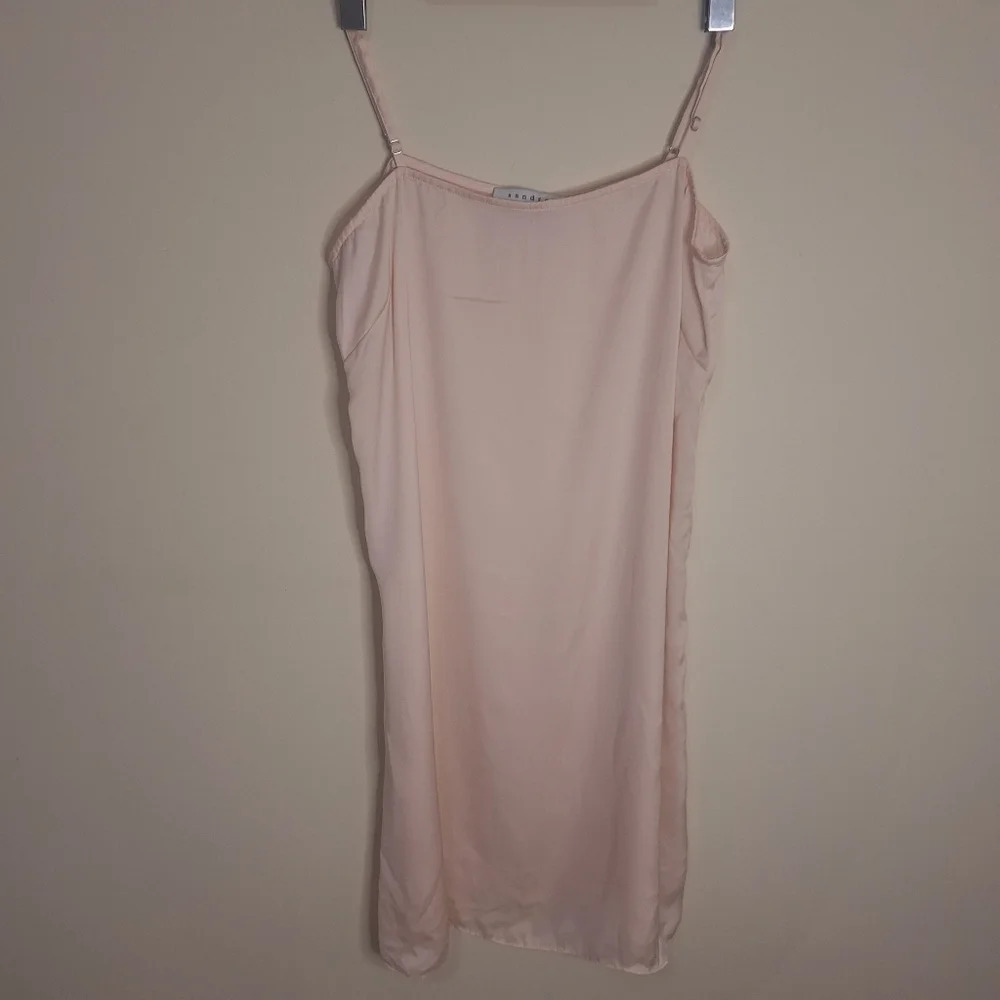Sandro Paris pink viscose adjustable straps square  neck slip dress SZ S